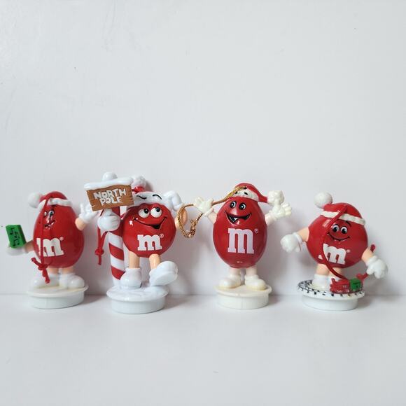 Vintage M&M Christmas Ornaments Yellow Green Red Candy Tube Topper Lot Of 24 - Picture 6 of 9